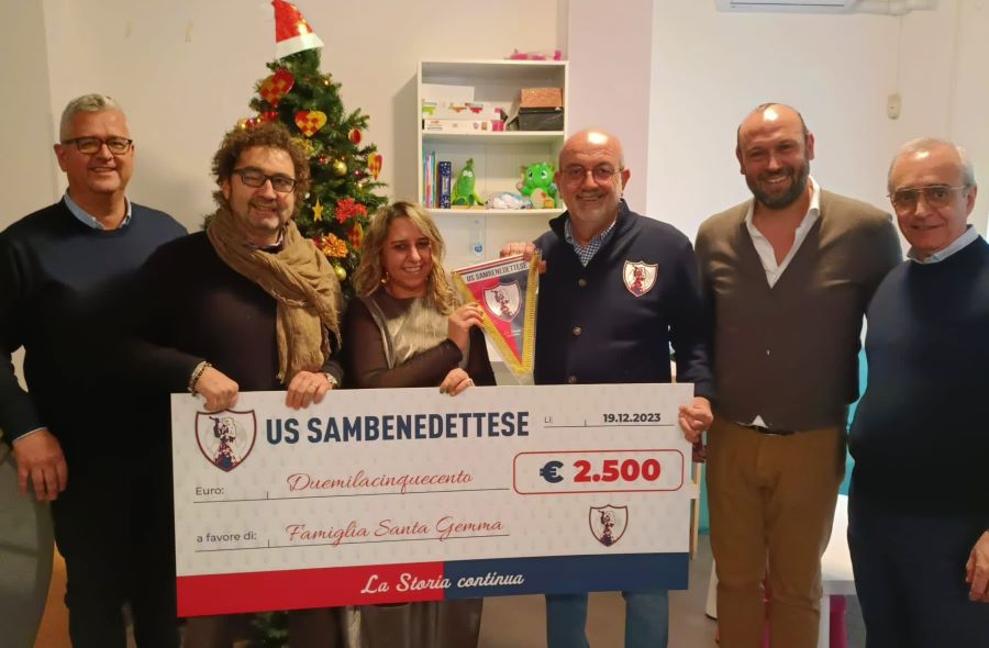 Samb, donati 2.500 euro alla casa famiglia Santa Gemma